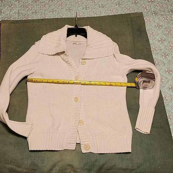 CREAM Old Navy button up sweater, size Large womens - Picture 2 of 6